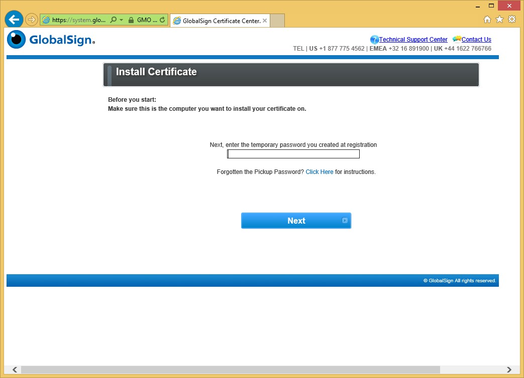 Download and Install PersonalSign Certificate :: Download and Install PersonalSign Certificate :: GlobalSign Support