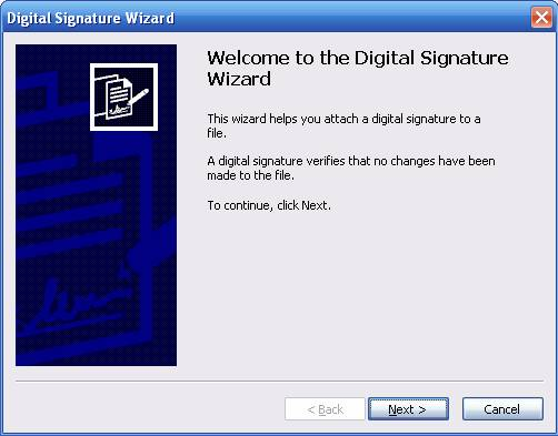 Timestamping Digital Signature Wizard 