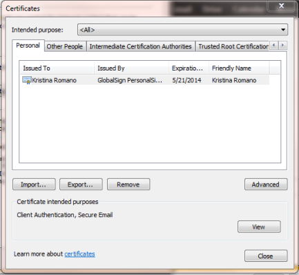 Internet Explorer Export Select Certificate