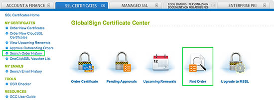 GlobalSign Certificate Center