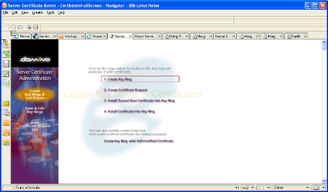 Lotus Domino Create Key Ring