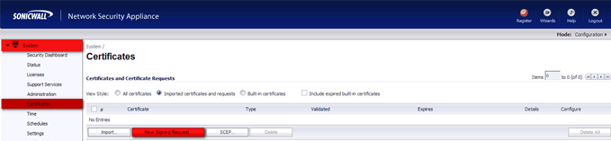 Sonicwall CSR New Signing Request