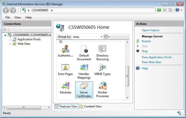 IIS 7 Server Certificates