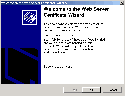 Microsoft Exchange 2003 IIS Certificate Wizard 