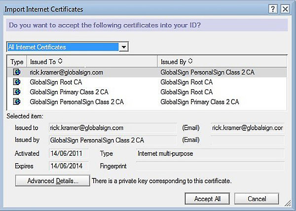 Import Internet Certificates