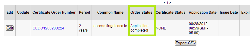 Order Status Column