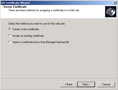 Create a New Certificate