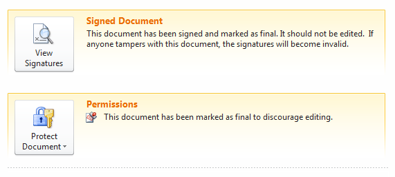 Document is Signed & Permissions