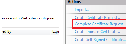 Complete Certificate Request