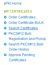 Search Certificates