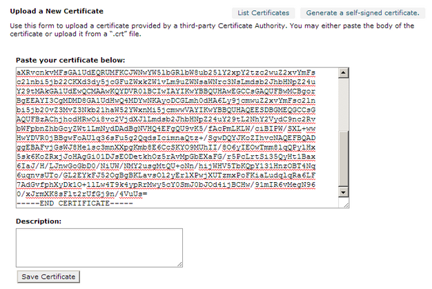 Paste in Certificate