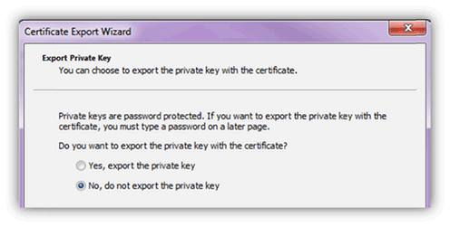 Do Not Export Private Key