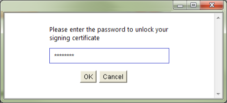 Enter Certificate Password