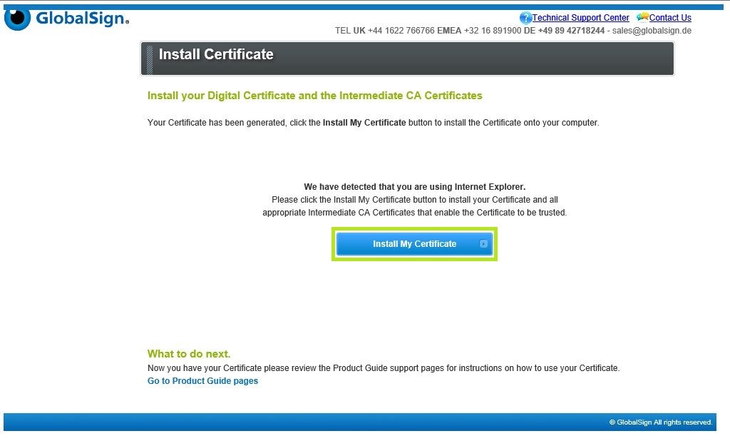 Download And Install Ev Code Signing Certificate Download And Install Ev Code Signing Certificate Globalsign Support