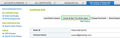 Reorder - PersonalSign, Code Signing and PDF Signing Certificate