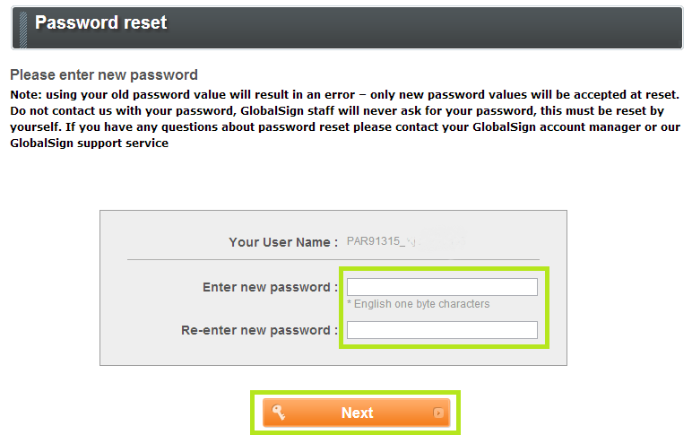 How can I reset my password after I forgot my old password?